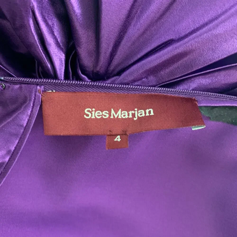 SIES MARJAN Size 4 Purple Ruched Sleeveless Skirt Set